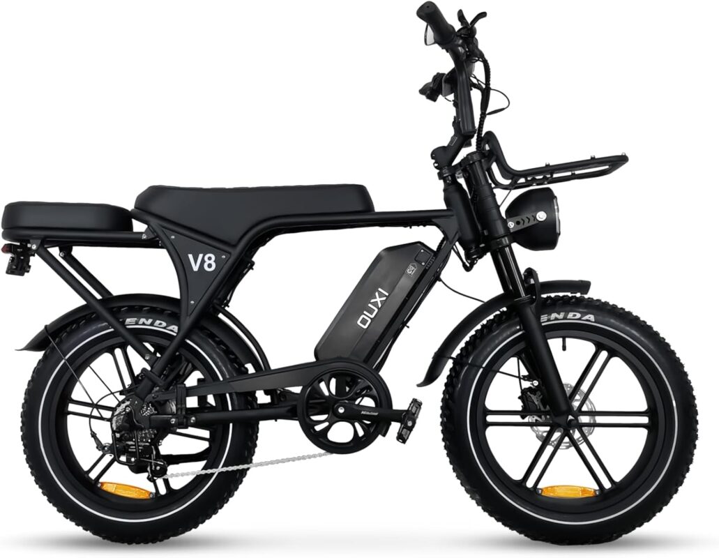 OUXI E-Bike 250W Motor Elektrofahrrad 20" x 4.0 Fatbike Hydraulische Scheibenbremsen NFC-Entsperrung 60Nm Drehmoment Vorne & Hinten Gepäckträger
