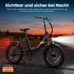 Touroll S3 Pro E-Bike Klapprad mit 1296Wh Akku, 65km-195km Reichweite, 20''x3.0'' Fat Tire Elektrofahrrad Herren Damen, 250W Motor, 50Nm Drehmoment, Ebike mit Gepäckträger, StVZO Konfor