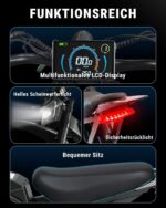 OUXI 2000 Offroad E-Bike Dirtbike Elektrofahrrad, 150Nm Drehmoment, 48V 30Ah Akku, 25 Zoll Reifen, Hydraulische Scheibenbremsen, Vollfederung, mit Blinker, E-Motocross