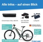 Fischer E-Bike MTB Montis 2.2 Active Elektrofahrrad für Damen und Herren, RH 43, Heckmotor 50 Nm, 48 V Akku