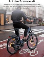 Touroll J2 /J2 ST Pro 26'' E-Bike Damen Herren City Trekkingrad mit Hydraulischen Scheibenbremsen, 250W Motor, 100km Reichweite, Abnehmbarer Akku,7 Gänge, Pedelec E-Citybike für Erwachsene