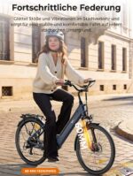 Touroll J2 /J2 ST Pro 26'' E-Bike Damen Herren City Trekkingrad mit Hydraulischen Scheibenbremsen, 250W Motor, 100km Reichweite, Abnehmbarer Akku,7 Gänge, Pedelec E-Citybike für Erwachsene