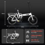 COLORWAY E Bike, Klapprad E-Fahrrad 16 Zoll, 36V 12Ah herausnehmbarem Lithium-Akku, 250W Motor, Mini-E-Bike mit 35-60km Reichweite für Erwachsene & Jugend
