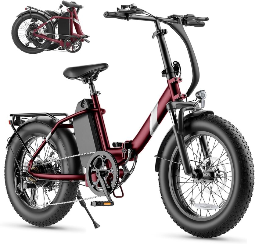 Touroll S3 Pro E-Bike Klapprad mit 1296Wh Akku, 65km-195km Reichweite, 20''x3.0'' Fat Tire Elektrofahrrad Herren Damen, 250W Motor, 50Nm Drehmoment, Ebike mit Gepäckträger, StVZO Konfor
