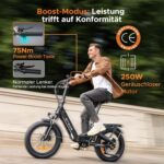 ENGWE L20 3.0 Boost Elektrofahrrad, 48 V 13,5 Ah, Akku, bis zu 135 km, Drehmomentsensor und hydraulische Bremsen, Reifen 20 x 3,0, App-Unterstützung