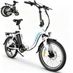 20 Zoll Klapprad E-Bike, 250W 40Nm Elektrofahrrad für Erwachsene, 24kg Leichtgewicht, 36V 13Ah Abnehmbarer Akku, 45-75km Reichweite, 7-Gang Pedelec
