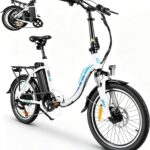 20 Zoll Klapprad E-Bike, 250W 40Nm Elektrofahrrad für Erwachsene, 24kg Leichtgewicht, 36V 13Ah Abnehmbarer Akku, 45-75km Reichweite, 7-Gang Pedelec