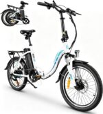 20 Zoll Klapprad E-Bike, 250W 40Nm Elektrofahrrad für Erwachsene, 24kg Leichtgewicht, 36V 13Ah Abnehmbarer Akku, 45-75km Reichweite, 7-Gang Pedelec