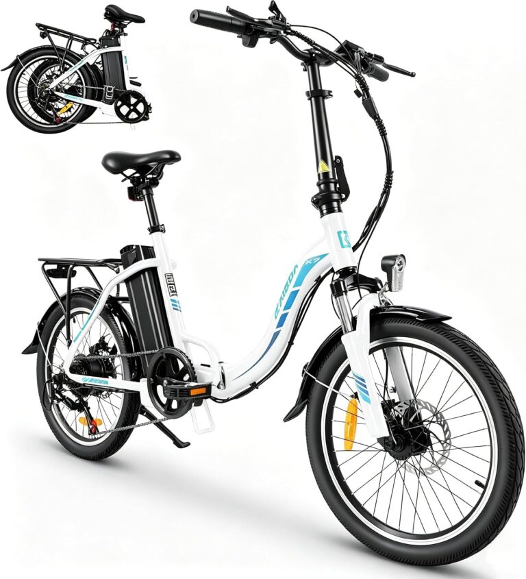 20 Zoll Klapprad E-Bike, 250W 40Nm Elektrofahrrad für Erwachsene, 24kg Leichtgewicht, 36V 13Ah Abnehmbarer Akku, 45-75km Reichweite, 7-Gang Pedelec