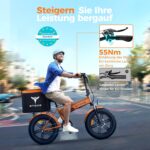 ENGWE E Bike Klapprad, 48V 13Ah Removable Akku bis 120km，20×4.0 Zoll Fette Reifen, 7-Speed E-Bike für Jedes Terrain