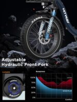 HITWAY BK6S Plus E-Bike mit 48V 27Ah Akku und 110-150km Reichweite, 20 Zoll Fat Tire City-Elektrofahrrad mit Doppeltem Gepäckkorb, 250W Motor 25km/h, 7-Gang Schaltung