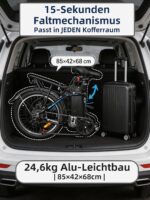20 Zoll Klapprad E-Bike, 250W 40Nm Elektrofahrrad für Erwachsene, 24kg Leichtgewicht, 36V 13Ah Abnehmbarer Akku, 45-75km Reichweite, 7-Gang Pedelec