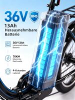 20 Zoll Klapprad E-Bike, 250W 40Nm Elektrofahrrad für Erwachsene, 24kg Leichtgewicht, 36V 13Ah Abnehmbarer Akku, 45-75km Reichweite, 7-Gang Pedelec