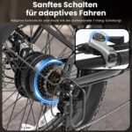Touroll S3 Pro E-Bike Klapprad mit 1296Wh Akku, 65km-195km Reichweite, 20''x3.0'' Fat Tire Elektrofahrrad Herren Damen, 250W Motor, 50Nm Drehmoment, Ebike mit Gepäckträger, StVZO Konfor