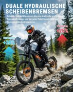 OUXI 2000 Offroad E-Bike Dirtbike Elektrofahrrad, 150Nm Drehmoment, 48V 30Ah Akku, 25 Zoll Reifen, Hydraulische Scheibenbremsen, Vollfederung, mit Blinker, E-Motocross