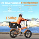 ENGWE E Bike Klapprad, 48V 13Ah Removable Akku bis 120km，20×4.0 Zoll Fette Reifen, 7-Speed E-Bike für Jedes Terrain